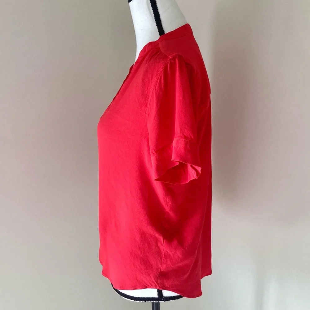 J. Crew Drapey Band Collar Popover Top in Bright Cerise Size S - Picture 9 of 11